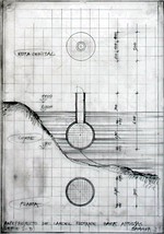 (19) Horacio Zabala, Skizze eines schwimmenden Gefängnisses für Künstler, 1974