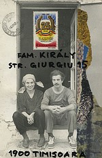 Iosif Kiraly, The Kiraly Family, Fotoarbeit mit Jubiläumsstempel “25 Jahre der vollständigen Kollektivierung der rumänischen Landwirtschaft”, 1988, Courtesy: Iosif Kiraly